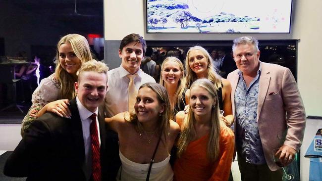 Event organisers: Annie Zieme, Brianna Tier, Georgia Thomso, Jarrod James, Josh Stevens, Kirra Lowlett, Olivia Walker, Jarrod Poort, with former club president Mark Cotter.