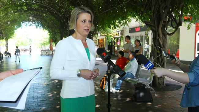 Labor candidate for Bennelong Kristina Keneally at an appearance at Eastwood Mall on Sunday. Picture: Britta Campion