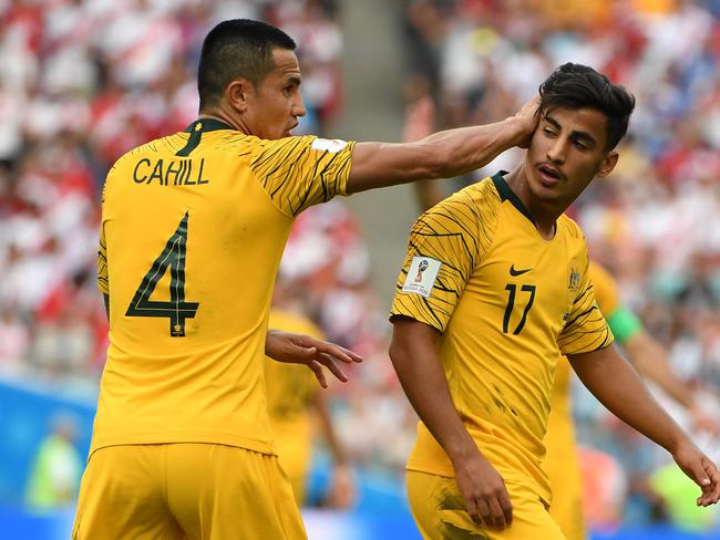 Were Tim Cahill and Daniel Arzani used to the best of their ability? Pic: AAP