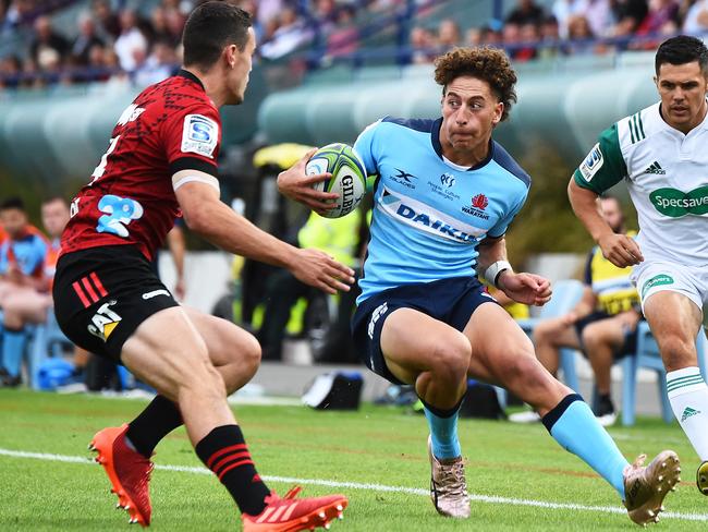 Mark Nawaqanitawase of the Waratahs takes on the Crusaders in February.