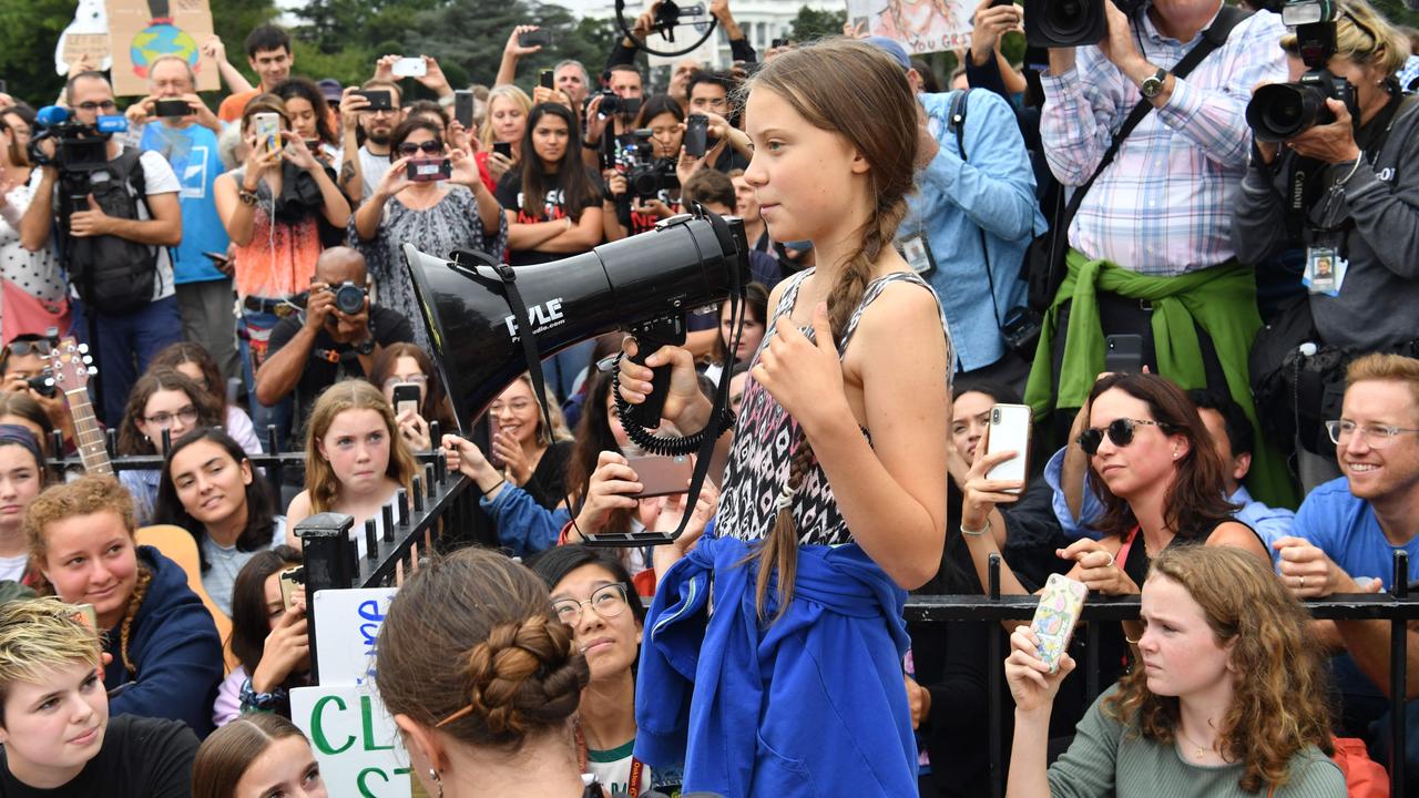 Greta’s already won the public over, with numerous polls showing the majority of the general public believe in man-made climate change. Picture: Nicholas Kamm/AFP.