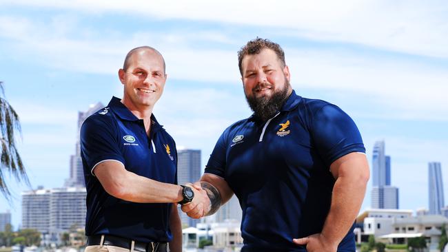 12th November 2020, Jason Teren and Leigh Ireland - Leigh Ireland will take over as head coach of the Gold Coast Eagles in 2021 Photo: Scott Powick Newscorp