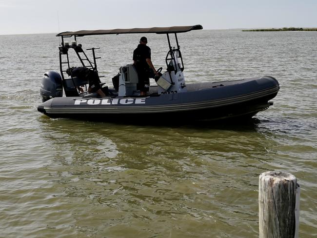 Water Police get ready to search at Milang Saturday November 28, 2020 - pic Mike Burton