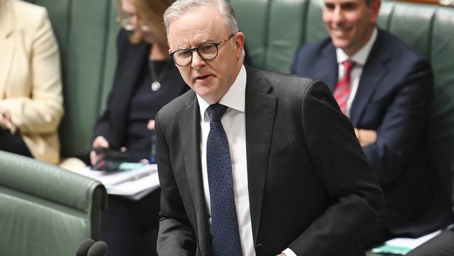 Prime Minister Anthony Albanese says raising the minimum social media age to 16 is where his thinking ‘is at’. Picture: NewsWire / Martin Ollman