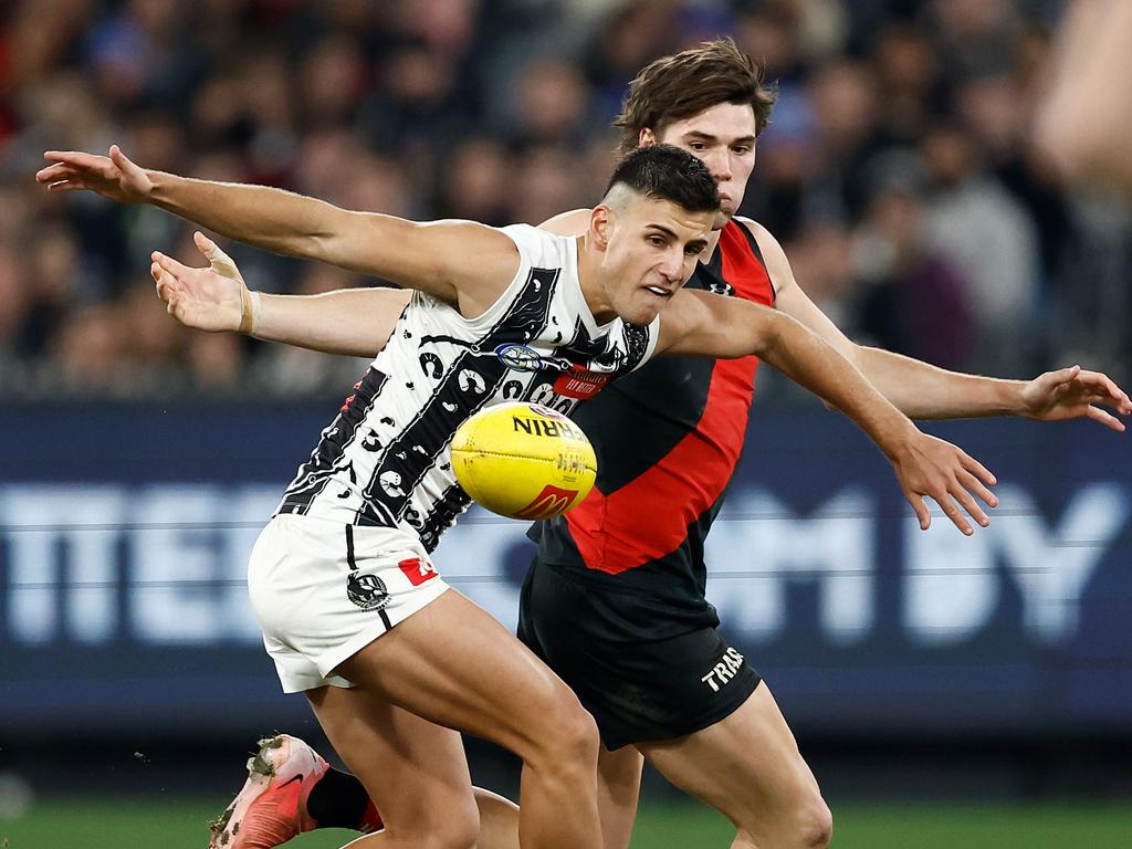 Sam Durham took the points in his battle with Nick Daicos. (Photo by Michael Willson/AFL Photos via Getty Images)