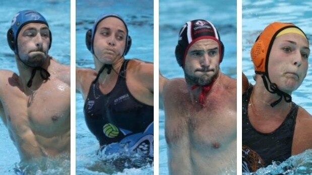 Players competing in the Australian Water Polo league live stream.