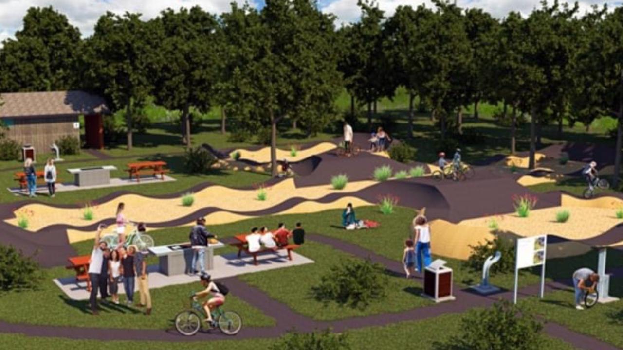 An artist’s impression for a pump BMX track at Sue Savage Reserve, Toongabbie.