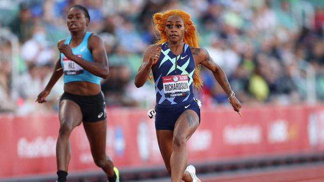 American sprinter Sha'Carri Richardson was banned from the Tokyo Olympics over a positive drug test. Picture: AFP