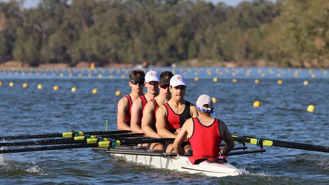 A Rockhampton Grammar School crew preparing to compete in a previous competition on the Fitzroy River.