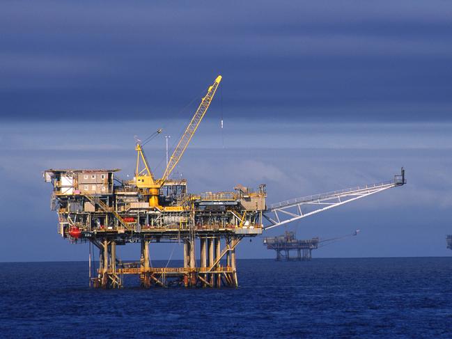 The Kingfisher rig, part of Esso Australia oil and gas field platforms in Bass Strait. Picture: Supplied