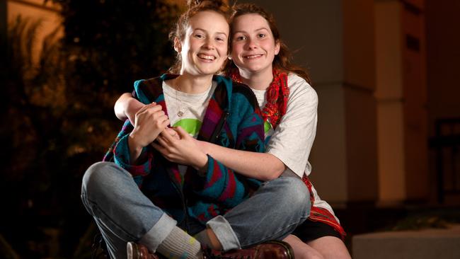 Sisters Emily and Katie Costello lost their mum in 2006 and grandmother in 2013 to cancer but say joining CanTeen helped them move forward with their lives. Picture: Tricia Watkinson