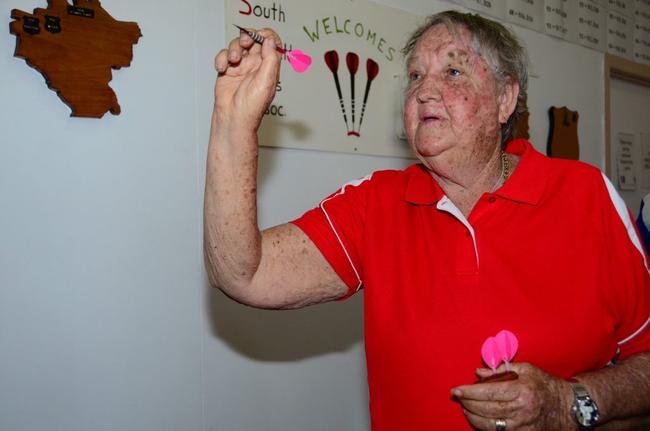 FAMILY GAME: Margaret Wheeler has played darts for more than two decades having picked it from her family. Photo Keagan Elder / South Burnett Times. Picture: Keagan Elder