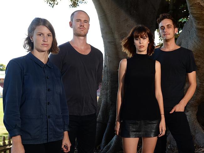 Mary, second from right, with her Jezabels bandmates.