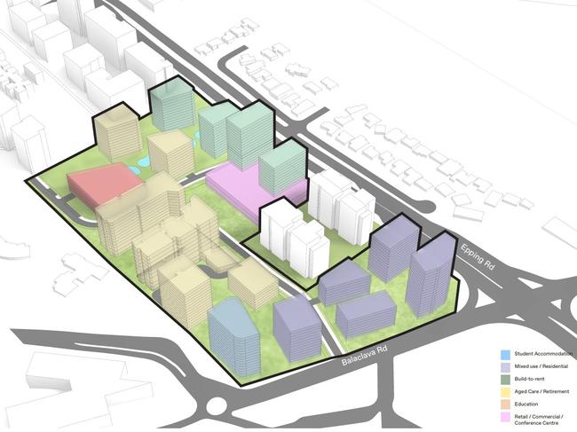 As part of the $1.9b plans, the buildings will range from five to 19 storeys in height. Picture: BVN Architecture