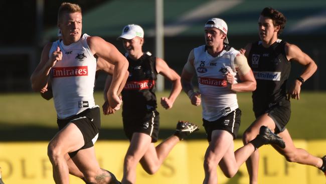 Jordan De Goey training with the Collingwood VFL side. Picture: Tony Gough