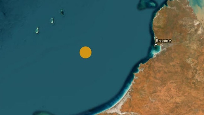 The earthquake hit at around 5pm AWST on Monday April 17. Picture: Geoscience Australia