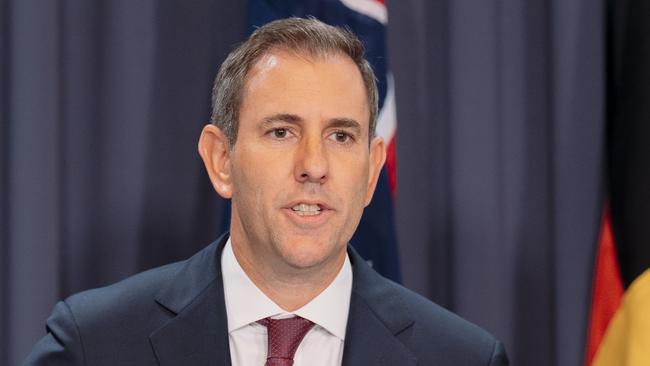 CANBERRA, AUSTRALIA, NewsWire Photos. DECEMBER 13, 2023: Mid-Year Economic and Fiscal Outlook with Treasurer Jim Chalmers and Finance Minister Katy Gallagher, in the Blue Room at Parliament House in Canberra. Picture: NCA NewsWire / David Beach