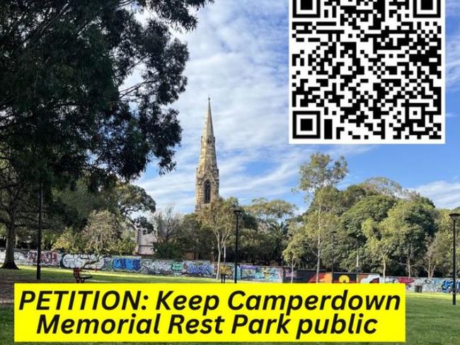 An online petition to stop the Camperdown Memorial Rest Park proposal.