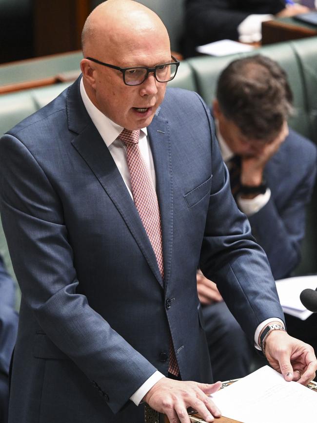 Opposition Leader Peter Dutton called for Mr Giles to be sacked. Picture: NCA NewsWire / Martin Ollman