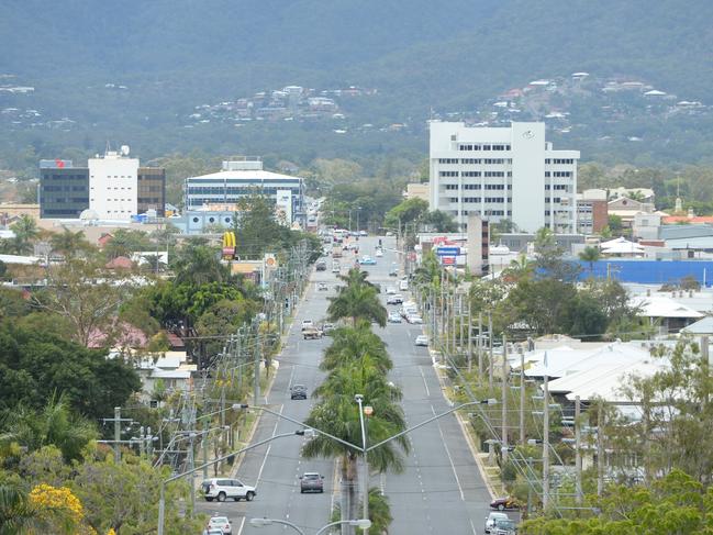 Looking down Fitzroy Street towards Rockhampton CBD from The Range with Mount Archer in the background.      Photo: Chris Ison / The Morning Bulletin