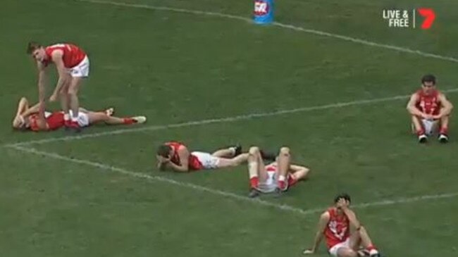 North Adelaide’s under-18 team was devastated after losing its grand final to Glenelg.