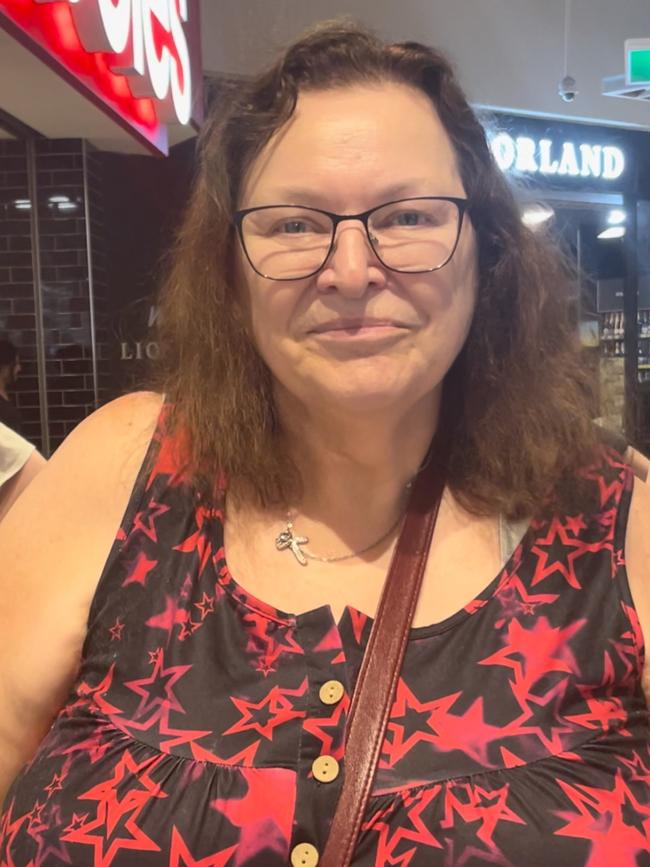 Penrith grandmother Laura Mand queues for free groceries. Picture: Elizabeth Neil