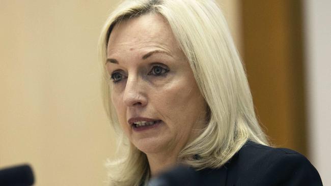 Former Australia Post chief executive Christine Holgate during Senate estimates in Canberra. Picture: NCA NewsWire / Gary Ramage