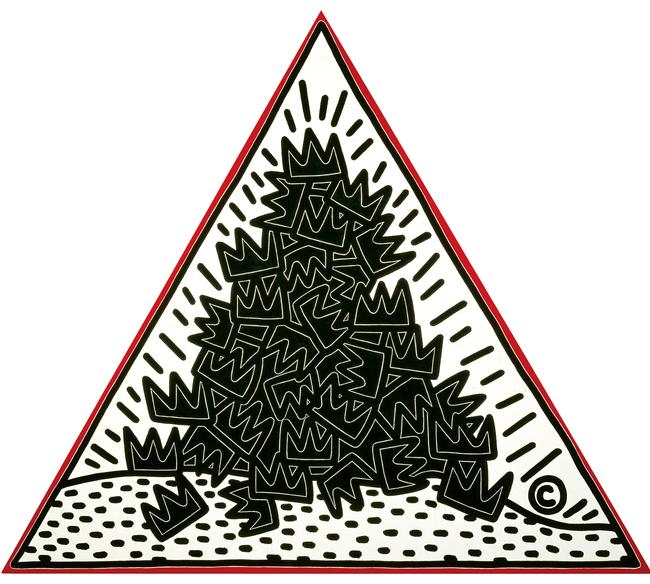 Keith Haring, Pile of crowns for Jean-Michel Basquiat 1988, acrylic on canvas. Picture: The Keith Haring Foundation, New York