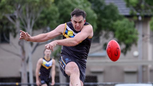 WRFL: Caroline Springs v Point Cook at Taylors Run Oval. Caroline Springs, Melbourne, May 6 2023. Brian Lake of Caroline Springs.Picture : George Sal