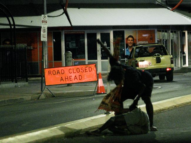 Embargoed for The Daily Telegraph. Special investigation. Nighttime scenes on the streets of Alice Springs, for the Cry from the Heart package.