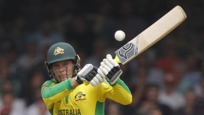 Alex Carey’s late hitting ensured Australia passed the 280 mark. Picture: AP