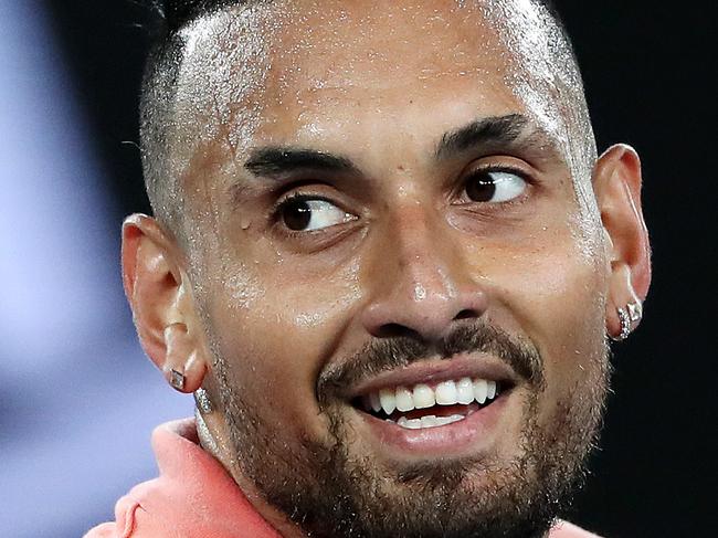 2020 Australian Open Tennis - Day Eight. Nick Kyrgios (AUS) in action against Rafael Nadal (ESP) during their fourth round match on Rod Laver Arena. Picture: Mark Stewart