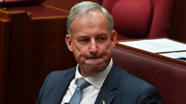 Richard Colbeck said he took full responsibility for a bungle at an inquiry into the handling of the coronavirus crisis last week at which he was unable to remember how many aged-care residents had died. Picture: AAP