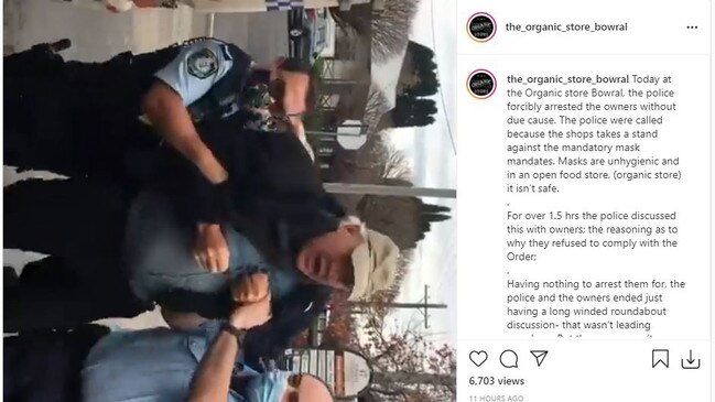 Video has captured police arresting two shop owners in the Southern Highlands who were refusing to wear masks for “hygiene reasons”. Source: Instagram