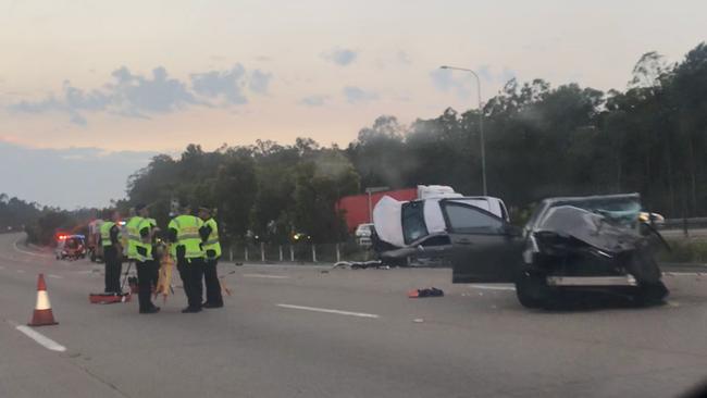 The white Jeep was travelling Northbound against traffic in the Southbound lanes just before 3am Wednesday morning when it collided with another vehicle.