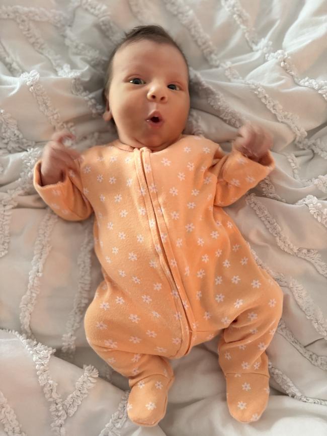 Lainey Diaz. Five weeks old. Our little IVF bub.