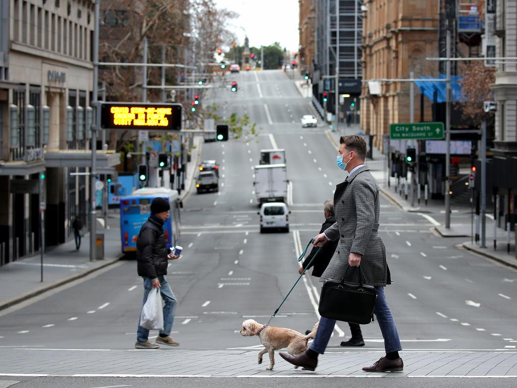 Very few pedestrians on Bridge St in the CBD. Picture: Toby Zerna