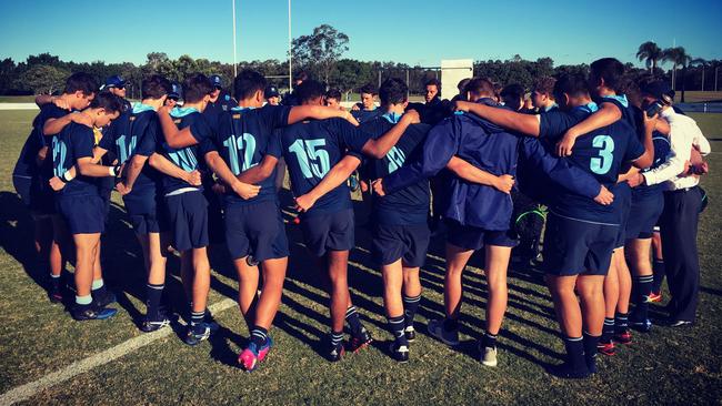 Brisbane Grammar celebrate a win in the GPS rugby. Picture: BGS