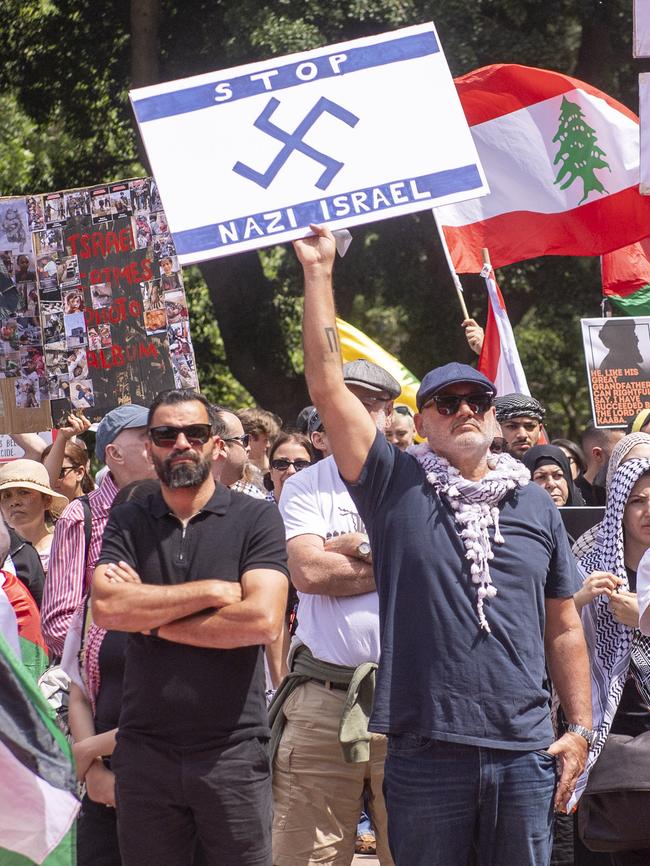 Al Yazbek demonstrates at a pro-Palestine rally. Picture: Jeremy Piper