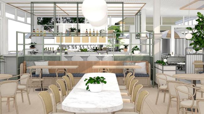 The draft design of the bar and kitchen. Picture: Juicy Designs 