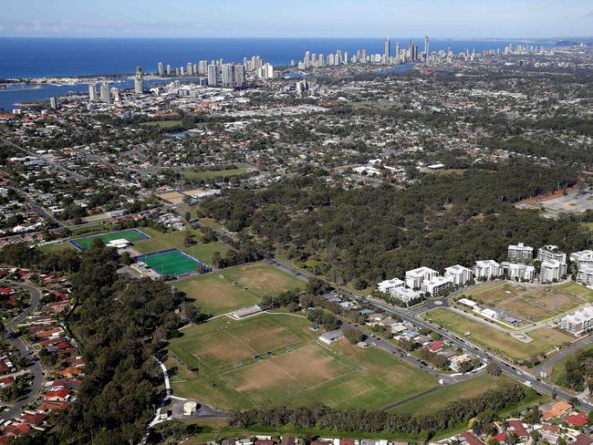 LABRADOR HOCKEY FIELDS.......Aerial view of Commonwealth Games sites on the Gold Coast. Pics Adam Head