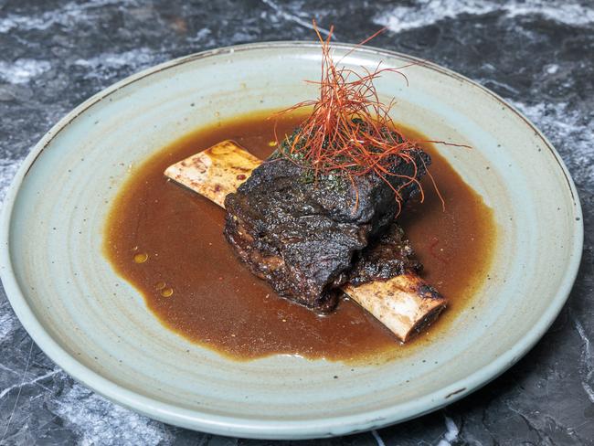 Soy glazed beef rib. Picture: David Geraghty