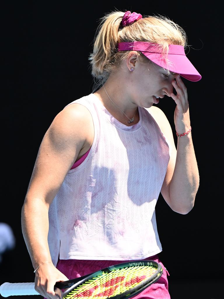 Saville was beaten 6-2 6-3 by Sweeden’s Rebecca Peterson. Picture: Quinn Rooney/Getty Images