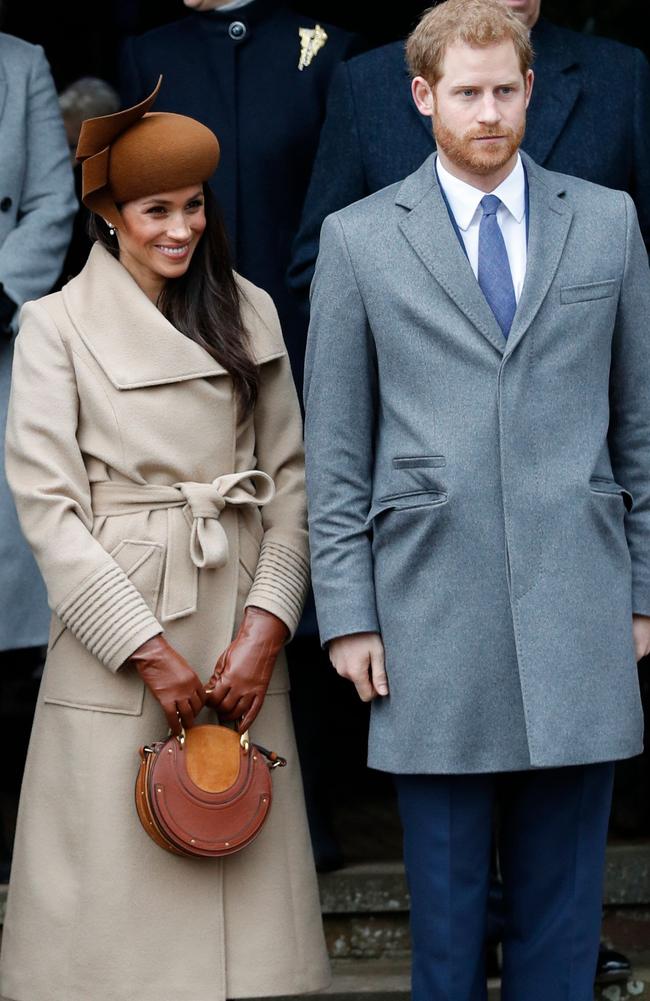 Meghan Markle made her first Christmas Day appearance alongside the royal family at Sandringham. Picture: AFP/Adrian Dennis