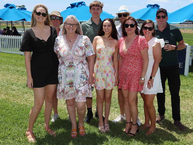 MELBOURNE, AUSTRALIA – DECEMBER 8 2024 Niki Digbey and friends attend the Werribee Cup in Werribee on December 8th, 2024. Picture: Brendan Beckett