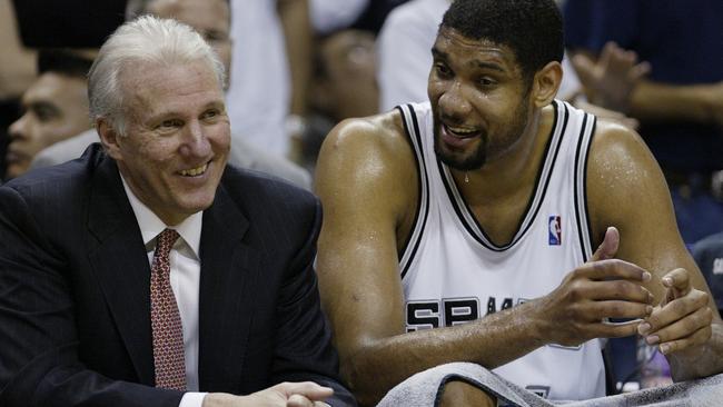 NBA San Antonio Spurs coach Gregg Popovich gets emotional