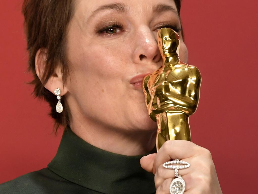 The Favourite star Olivia Colman gave the Oscars a moment it needed when she scooped Best Actress. Picture: Frazer Harrison/Getty Images