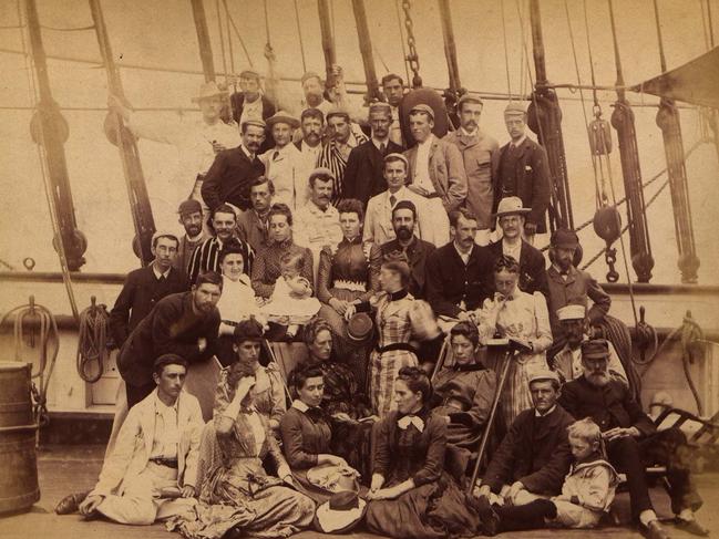 History. Passengers aboard the Sobraon in 1891. Courtesy of University of Sydney Library