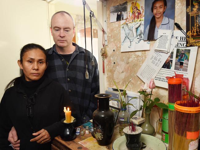 Fred Pattison and his wife Vanidda five years after their daughter Bung’s disappearance. Picture: Steve Tanner