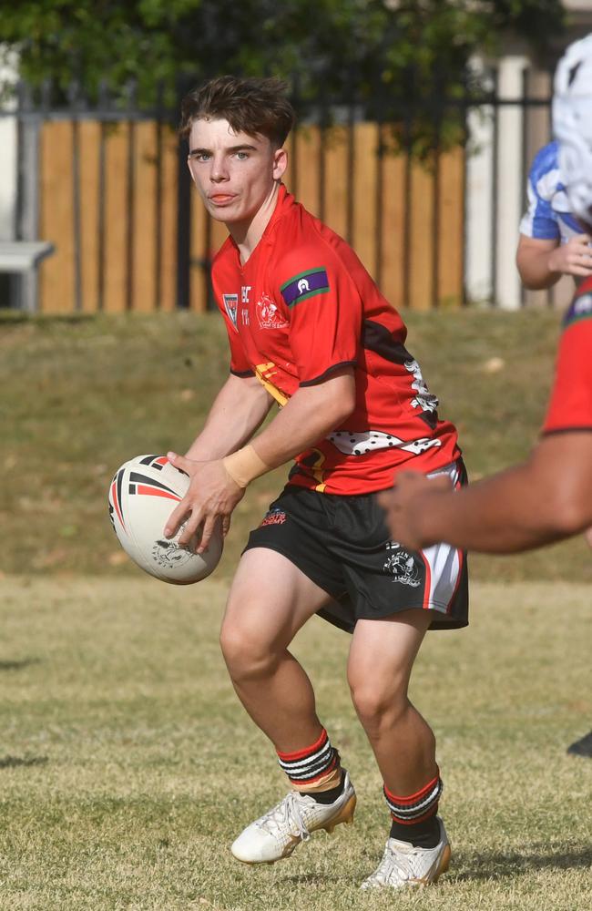 Cowboys Cup Schoolboys Football at Kern Brothers Drive. Ignatius Park College against Kirwan SHS (black). Picture: Evan Morgan